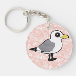 Black-legged Kittiwake adult Circle Keychain (double-sided)
