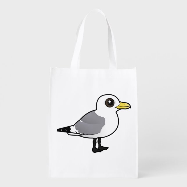 Birdorable Black-legged Kittiwake Reusable Grocery Bag (Back)