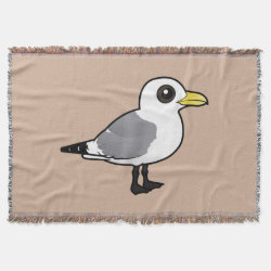 Black-legged Kittiwake adult Throw Blanket