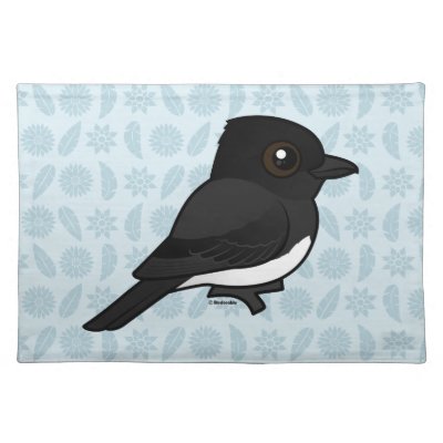 Birdorable Black Phoebe Cloth Placemat
