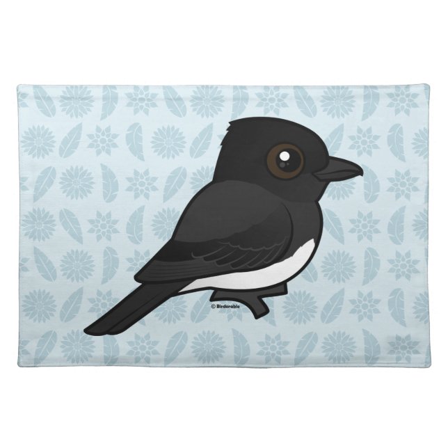 Birdorable Black Phoebe Cloth Placemat (Front)