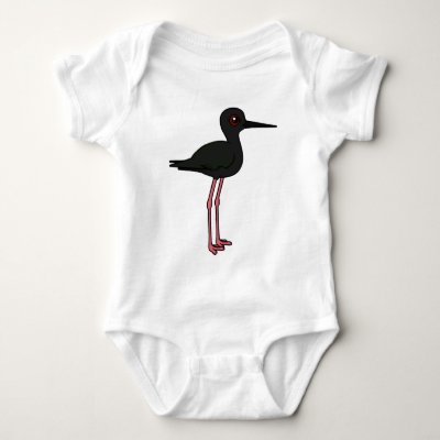 Birdorable Black Stilt Baby Bodysuit