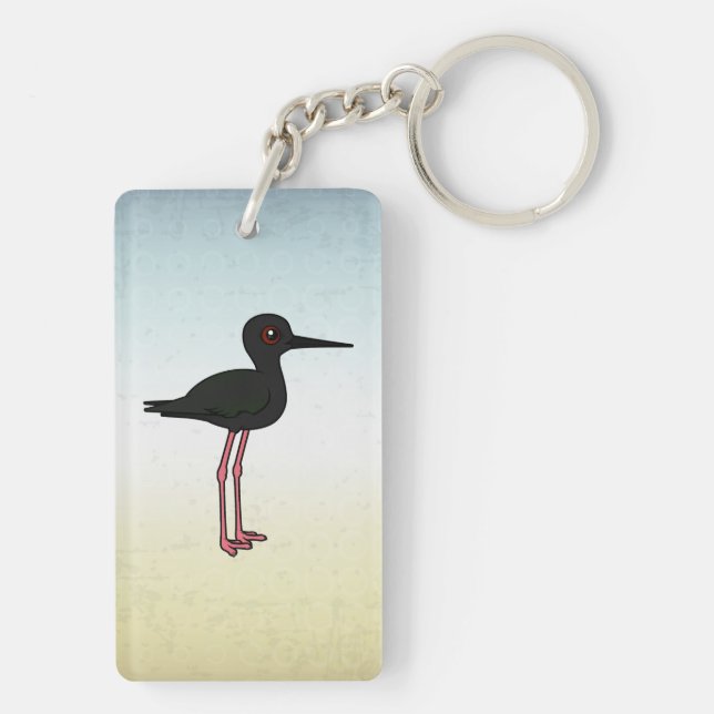 Birdorable Black Stilt Keychain (Back)