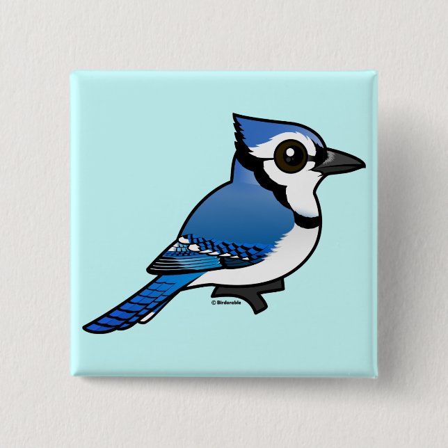 Birdorable Blue Jay Pinback Button (Front)
