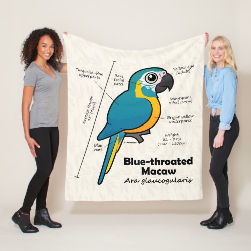 Birdorable Blue_throated Macaw Statistics Fleece Blanket