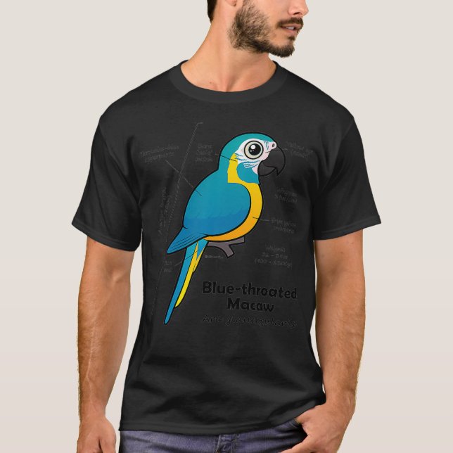 Birdorable Blue-throated Macaw Statistics Premium  T-Shirt (Front)