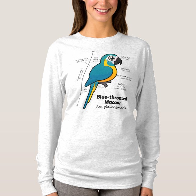 Birdorable Blue-throated Macaw Statistics T-Shirt (Front)