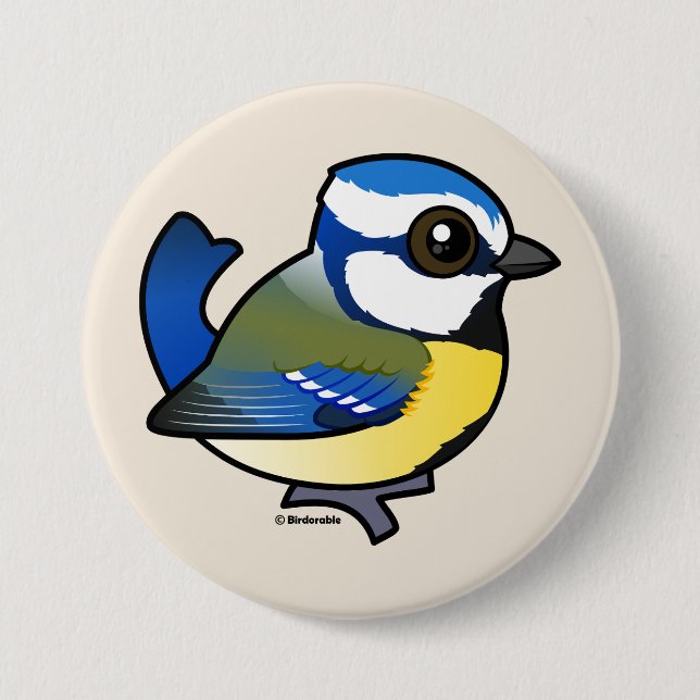 Birdorable Blue Tit Pinback Button (Front)