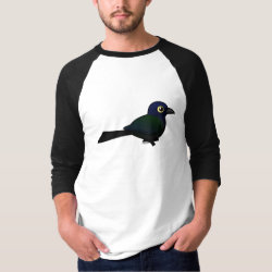 Boat-tailed Grackle Men's Basic 3/4 Sleeve Raglan T-Shirt