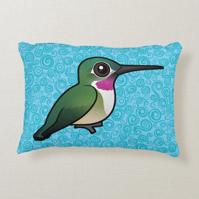Birdorable Broad-tailed Hummingbird Accent Pillow (Back)