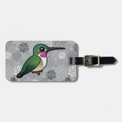 Broad-tailed Hummingbird Small Luggage Tag with leather strap