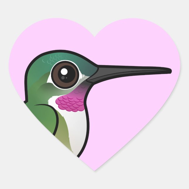 Birdorable Broad-tailed Hummingbird Heart Sticker (Front)