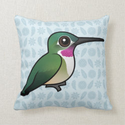 Broad-tailed Hummingbird Cotton Throw Pillow