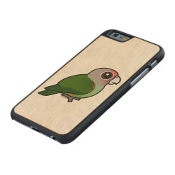 Brown-necked Parrot Carved ® iPhone 6 Bumper Wood Case