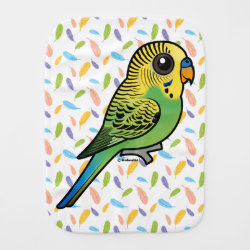 Customizable Green Budgie Burp Cloth