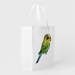 Customizable Green Budgie Reusable Grocery Bag