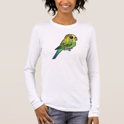 Customizable Green Budgie Women's Basic Long Sleeve T-Shirt