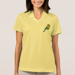 Customizable Green Budgie Women's Nike Dri-FIT Pique Polo Shirt