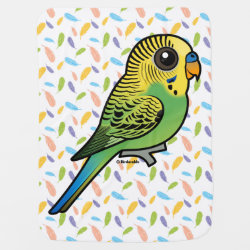 Customizable Green Budgie Baby Blanket