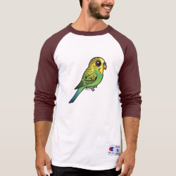 Customizable Green Budgie Men's Champion Raglan 3/4 Sleeve Shirt