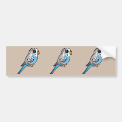 Cute Blue Budgie Bumper Sticker