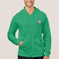 Cute Blue Budgie American Apparel California Fleece Zip Hoodie