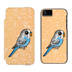 Cute Blue Budgie Incipio Watson™ iPhone 5/5s Wallet Case