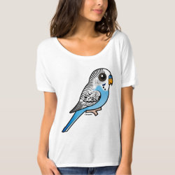 Cute Blue Budgie Women's Bella+Canvas Slouchy Boyfriend T-Shirt