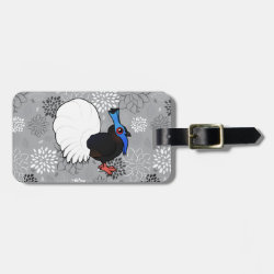 Bulwer's Pheasant Small Luggage Tag with leather strap