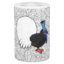 Bulwer's Pheasant Toothbrush Holder and Soap Dispenser Set