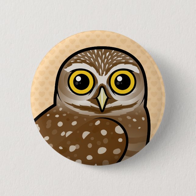 Birdorable Burrowing Owl Pinback Button (Front)