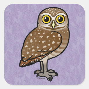 Birdorable Burrowing Owl Square Sticker