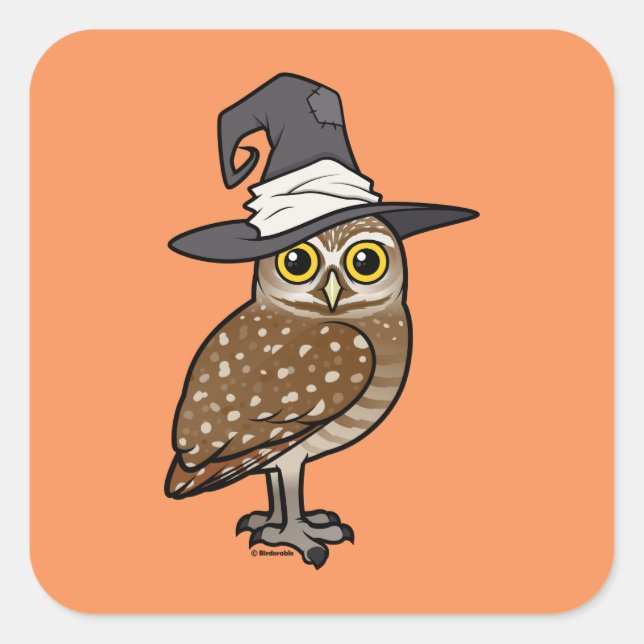 Birdorable Burrowing Owl Witch Square Sticker (Front)