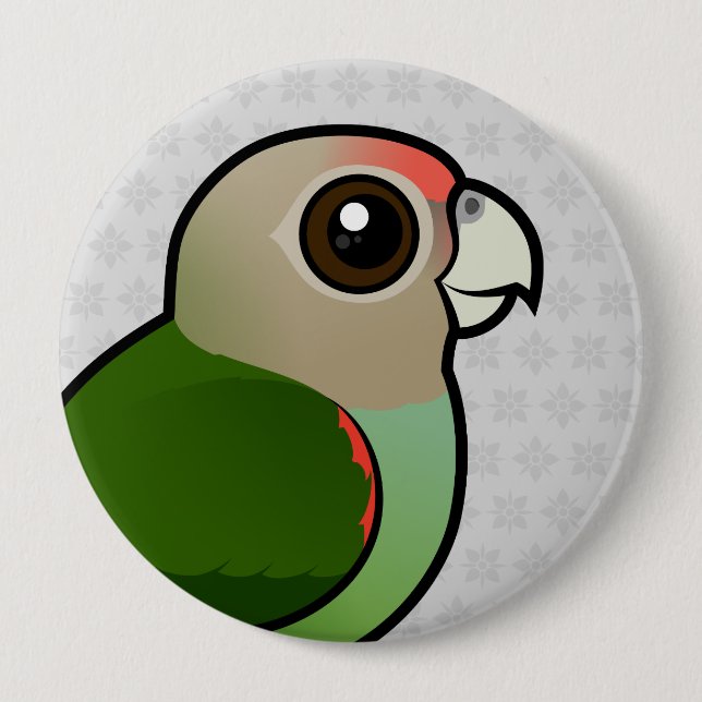 Birdorable Cape Parrot Pinback Button (Front)