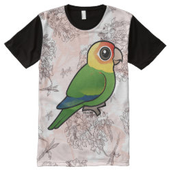 Birdorable Carolina Parakeet Men's American Apparel All-Over Printed Panel T-Shirt