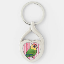 Birdorable Carolina Parakeet Twisted Heart Keychain