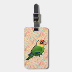 Birdorable Carolina Parakeet Small Luggage Tag with leather strap