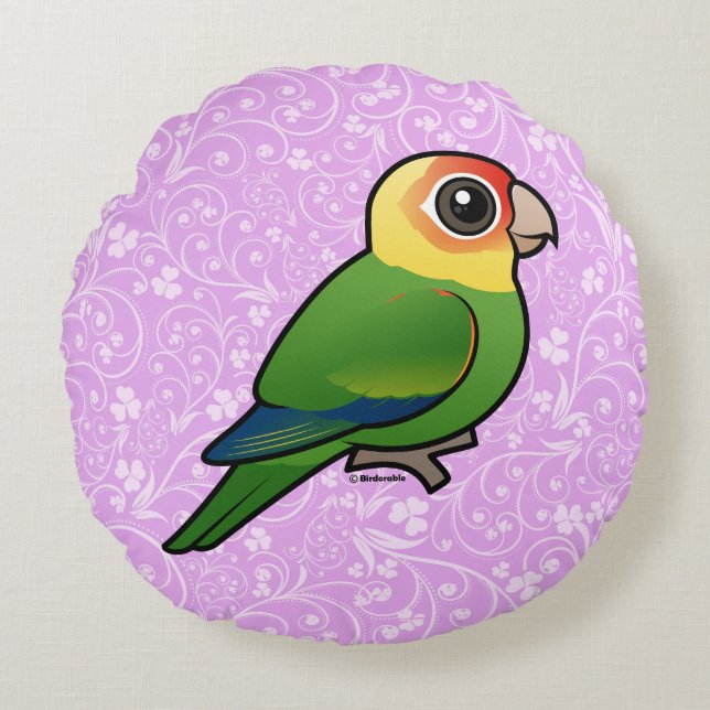 Birdorable Carolina Parakeet Round Pillow (Front)