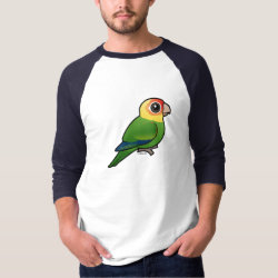 Birdorable Carolina Parakeet Men's Basic 3/4 Sleeve Raglan T-Shirt