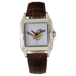 Carolina Wren Women's Perfect Square Brown Leather Strap Watch
