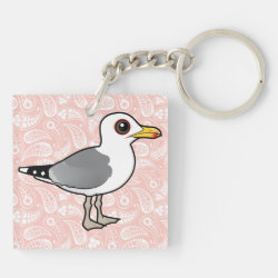 Caspian Gull Square Keychain (double-sided)
