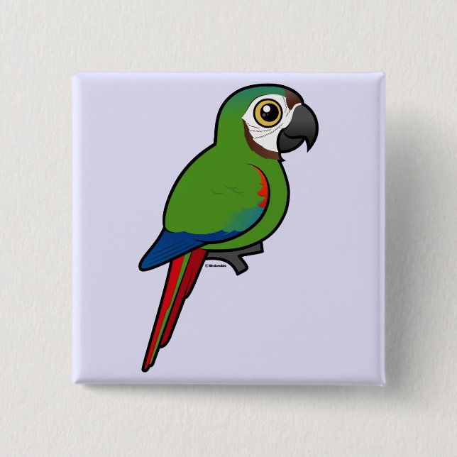 Birdorable Chestnut-fronted Macaw Button (Front)