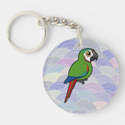 Chestnut-fronted Macaw Circle Keychain (double-sided)