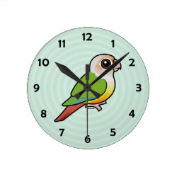 Cinnamon Green-cheeked Conure Medium Round Wall Clock
