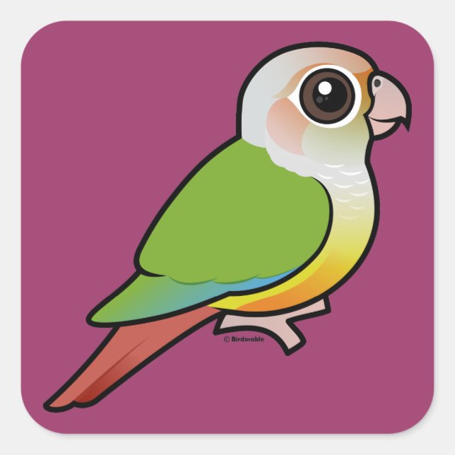 Birdorable Cinnamon Green-cheeked Conure Square Sticker (Front)