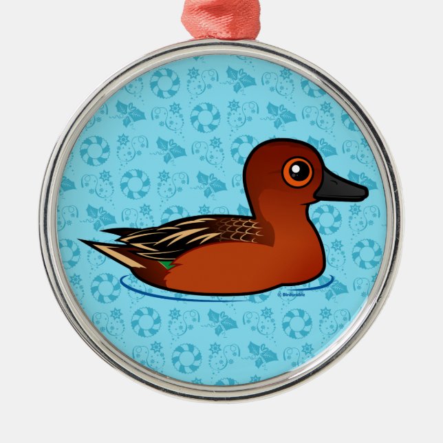 Birdorable Cinnamon Teal Metal Ornament (Front)