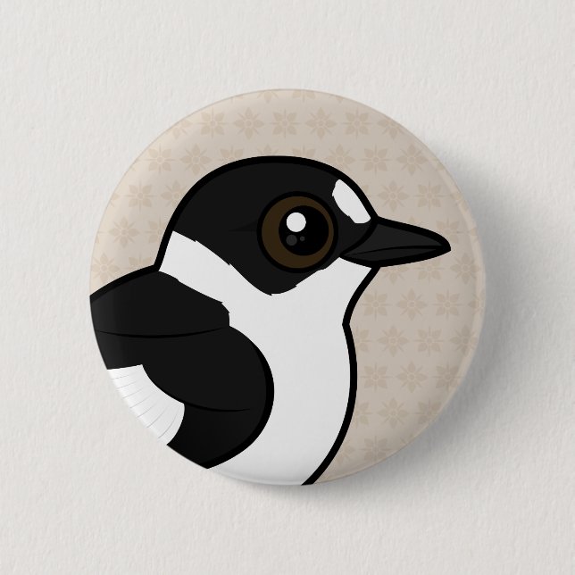 Birdorable Collared Flycatcher Button (Front)