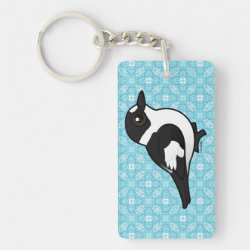 Collared Flycatcher Rectangle Keychain (double-sided)