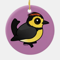 Collared Redstart Circle Ornament