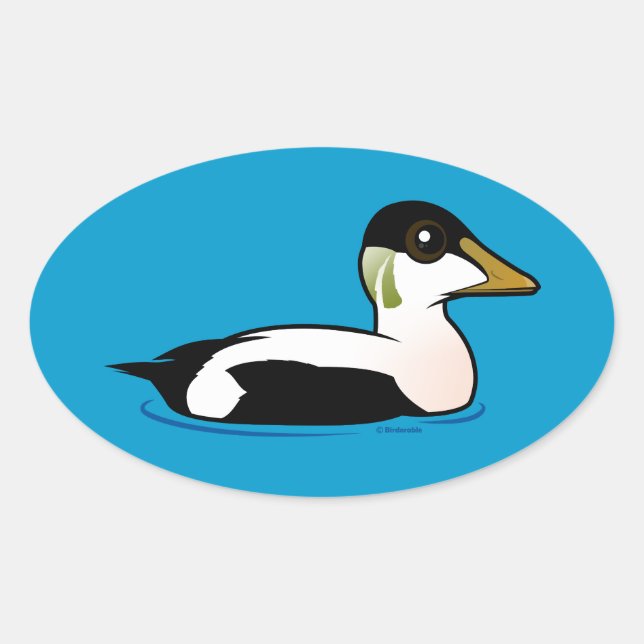 Birdorable Common Eider Oval Sticker (Front)